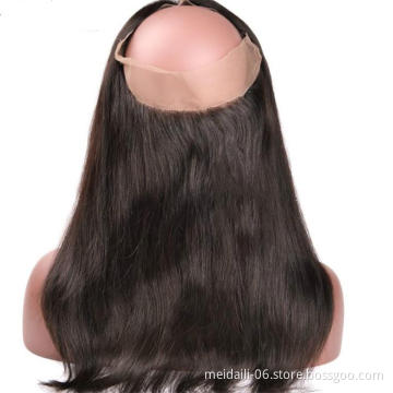 Wholesale Cheap Price Virgin Brazilian Hair High Quality Straight 360 Lace Frontal With Baby Hair